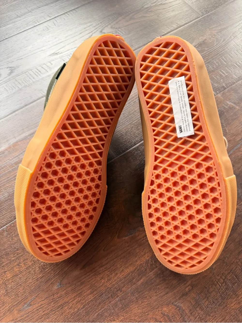 Vans Olive Green High-Top Sneakers with Gum Soles